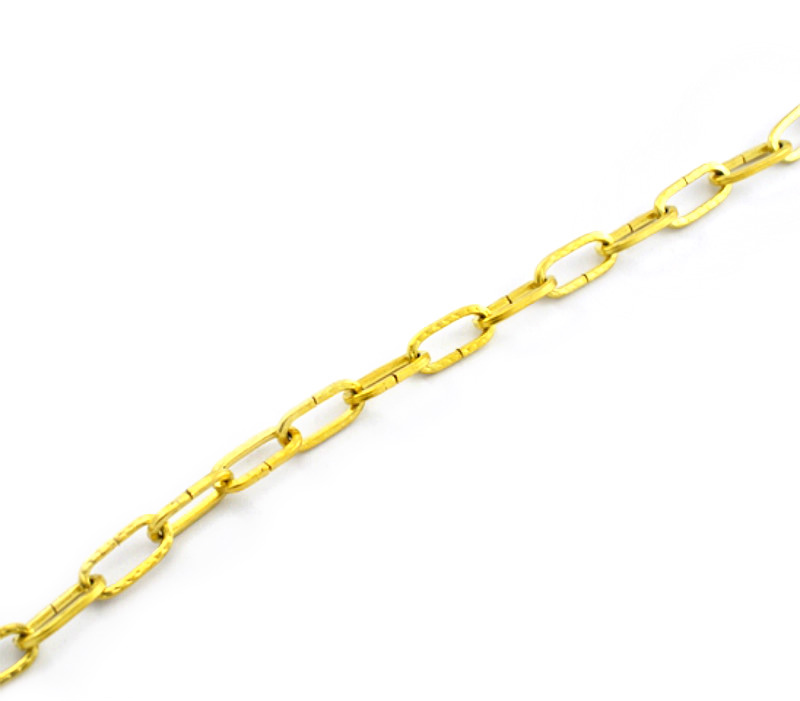 17. Řetěz ozdobný tepaný pomosazený 2 x 16 mm